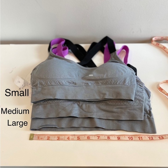 Gray Padded sports bra small medium large NWT New Purple - Picture 7 of 7